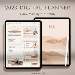 2023 Digital Planner | iPad Planner | Daily, Weekly & Monthly Planner | 2023 Planner | Dated Digital Planner | GoodNotes, Notability Planner