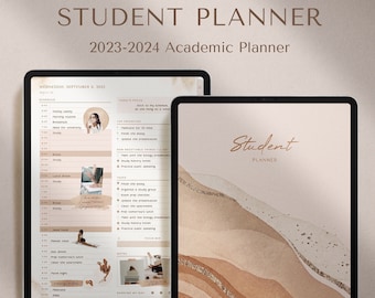 Student Planner | Academic Planner 2023-2024 | College Planner | Digital Planner | Study Planner | School Planner | iPad Planner | GoodNotes
