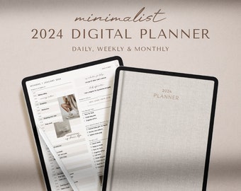 Digital Planner | 2024 Planner | iPad Planner | GoodNotes Planner | Minimalist Planner | Weekly Planner | Daily Planner | Monthly Planner