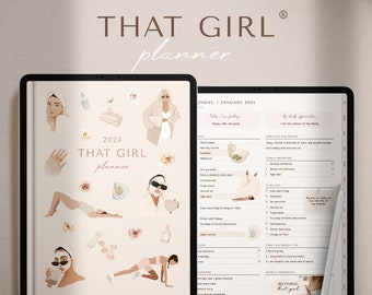 THAT GIRL Planner | 2024 Digital Planner | GoodNotes Planner | Self Care Planner | Fitness Planner | Daily Planner | Weekly Planner