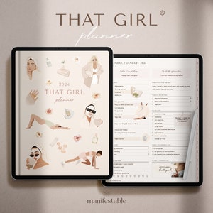 THAT GIRL Planner | 2024 Digital Planner | GoodNotes Planner | Self Care Planner | Fitness Planner | Daily Planner | Weekly Planner