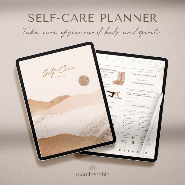 Planificador de cuidado personal / Planificador digital / Planificador GoodNotes / Planificador de iPad / Planificador diario / Salud mental Mindfulness Sanación Ansiedad Amor propio