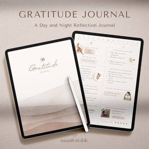 Digital Gratitude Journal | Daily Gratitude Journal for iPad, GoodNotes | Digital Journal | Mental Health, Self Care & Mindfulness Journal