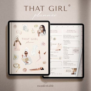 THAT GIRL Planner | Digital Planner | GoodNotes Planner | iPad Planner | Self Care Planner | Fitness Planner | Daily Planner, Weekly Planner