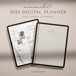 Digital Planner | 2024 Planner | iPad Planner | GoodNotes Planner | Minimalist Planner | Weekly Planner | Daily Planner | Monthly Planner