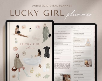 Digitale Planner | Lucky Girl-planner | GoodNotes-planner | iPad-planner | Dagelijkse planner, weekplanner, maandplanner | Ongedateerde planner