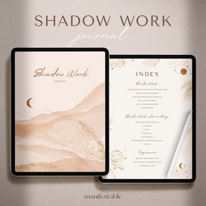 Diario de trabajo en la sombra / Diario de curación / Salud mental / Diario de ansiedad / Diario de terapia / Sanación del niño interior / Diario espiritual para iPad