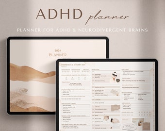 Pianificatore ADHD / Pianificatore digitale 2024 / Pianificatore digitale ADHD / Pianificatore GoodNotes / Pianificatore iPad / Pianificatore giornaliero / Pianificatore settimanale 2024