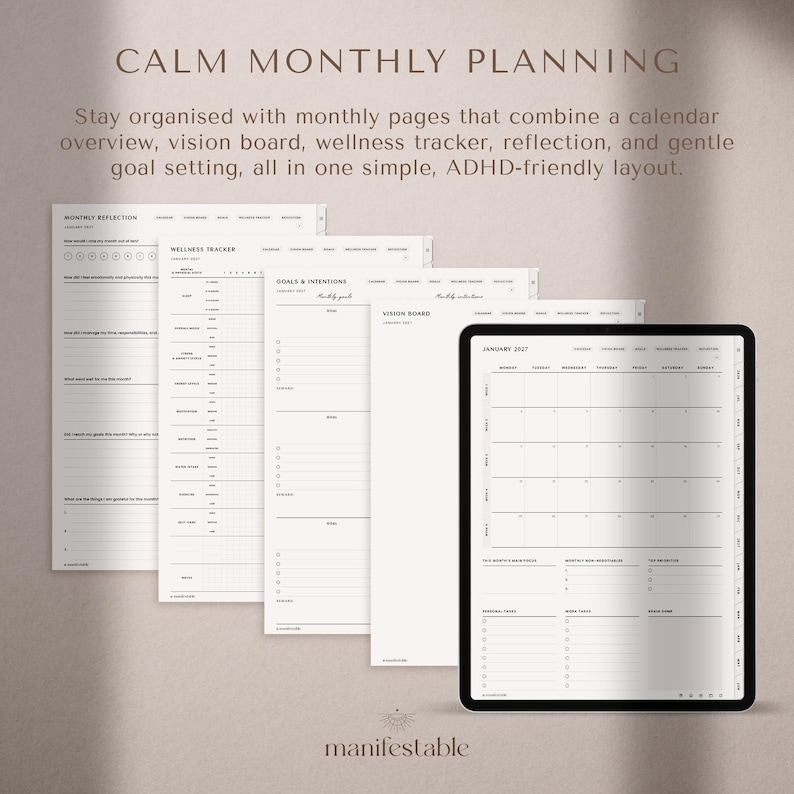ADHD Digital Planner, 2026 2027 ADHD Planner, GoodNotes ADHD Planner, iPad ADHD Planner, Notability ADHD Planner, Daily ADHD Planner, Weekly ADHD Planner, Monthly ADHD Planner, Student ADHD Planner, Academic ADHD Planner, Productivity ADHD Planner, Neurodivergent Planner, Executive Function Planner, Focus Planner, Time Management Planner, Routine Planner, Habit Tracker Planner, Digital ADHD Journal, Digital Organizer, Notability Planner, Printable ADHD Planner, Dated ADHD Planner, 2026-2027