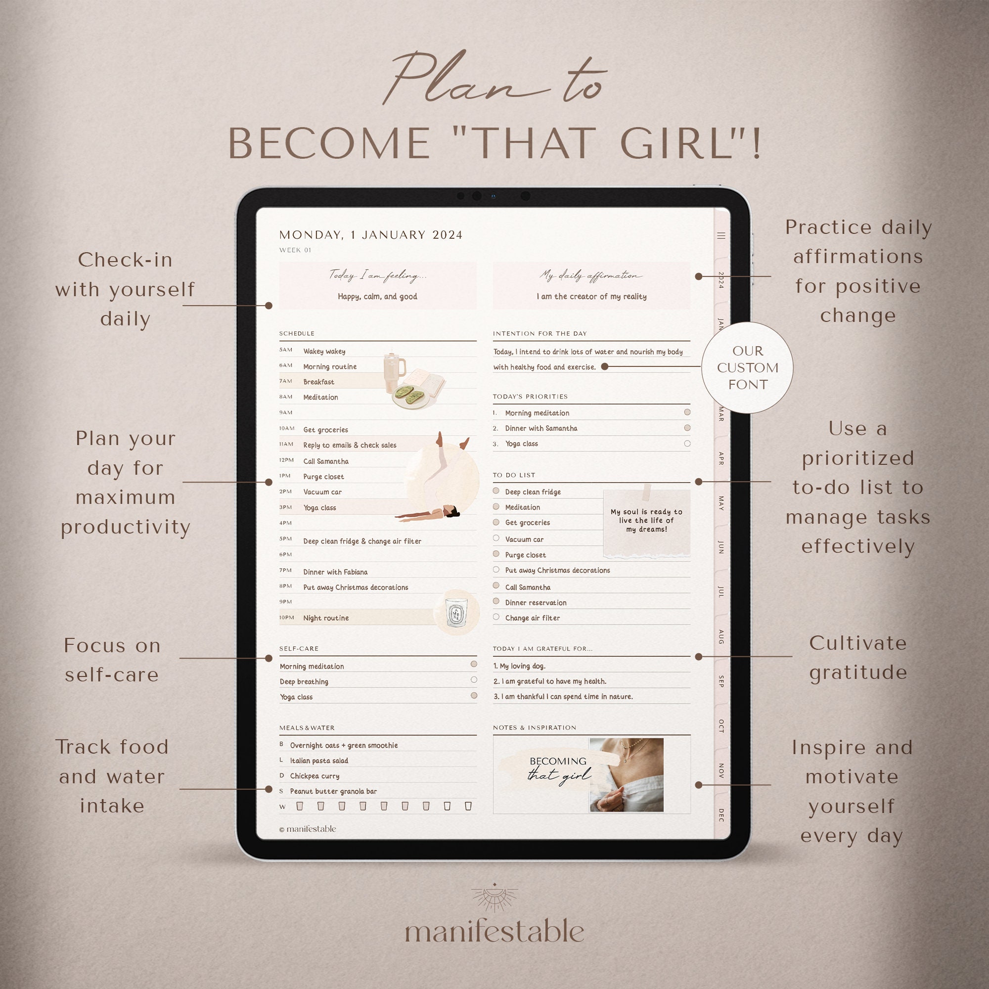 Becoming That Girl : A 2022 Self Care Planner for Women