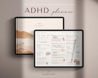 2026 ADHD Planner, 2026 ADHD Digital Planner, iPad Planner, Goodnotes Planner, All in One Hyperlinked Planner, Daily Weekly Monthly Planner