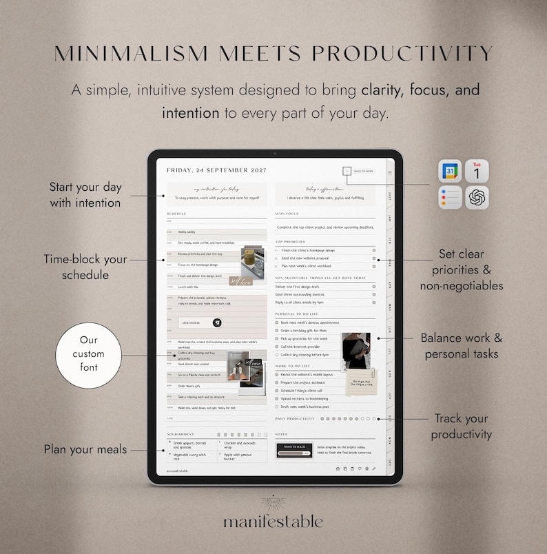 2027 Digital Planner for Goodnotes, iPad | Minimalist Daily, Weekly and ...