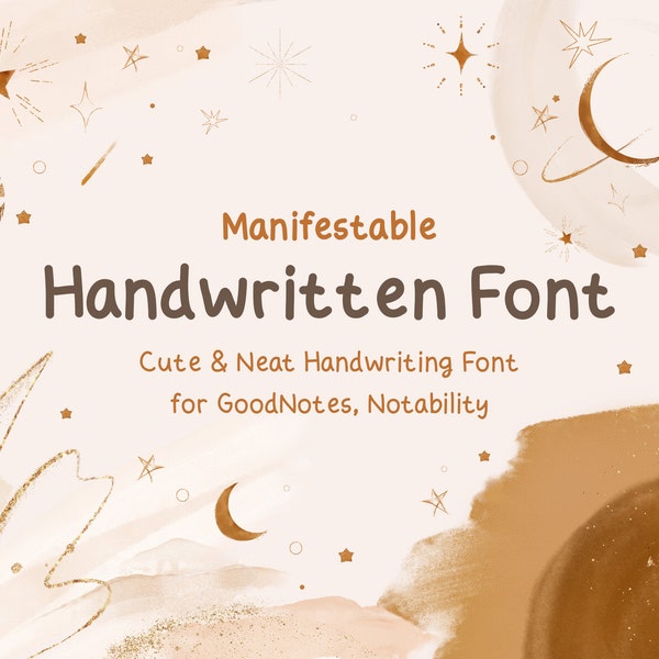 Handwritten Font | Manifestable Font Bundle | Digital Planner Font | GoodNotes Font | Cute & Neat Handwriting Font for Goodnotes, Notability