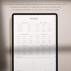 2026 digital planner for iPad, GoodNotes, and Notability with a clean minimalist layout. Includes hyperlinked yearly, monthly, weekly, and daily pages for productivity, planning, scheduling, time management, routines, and organization. Features habit tracker, goals, vision, wellness, finance templates, and notes. Ideal as a 2026 planner, daily planner, weekly planner, monthly planner, ADHD planner, productivity planner, and GoodNotes template.