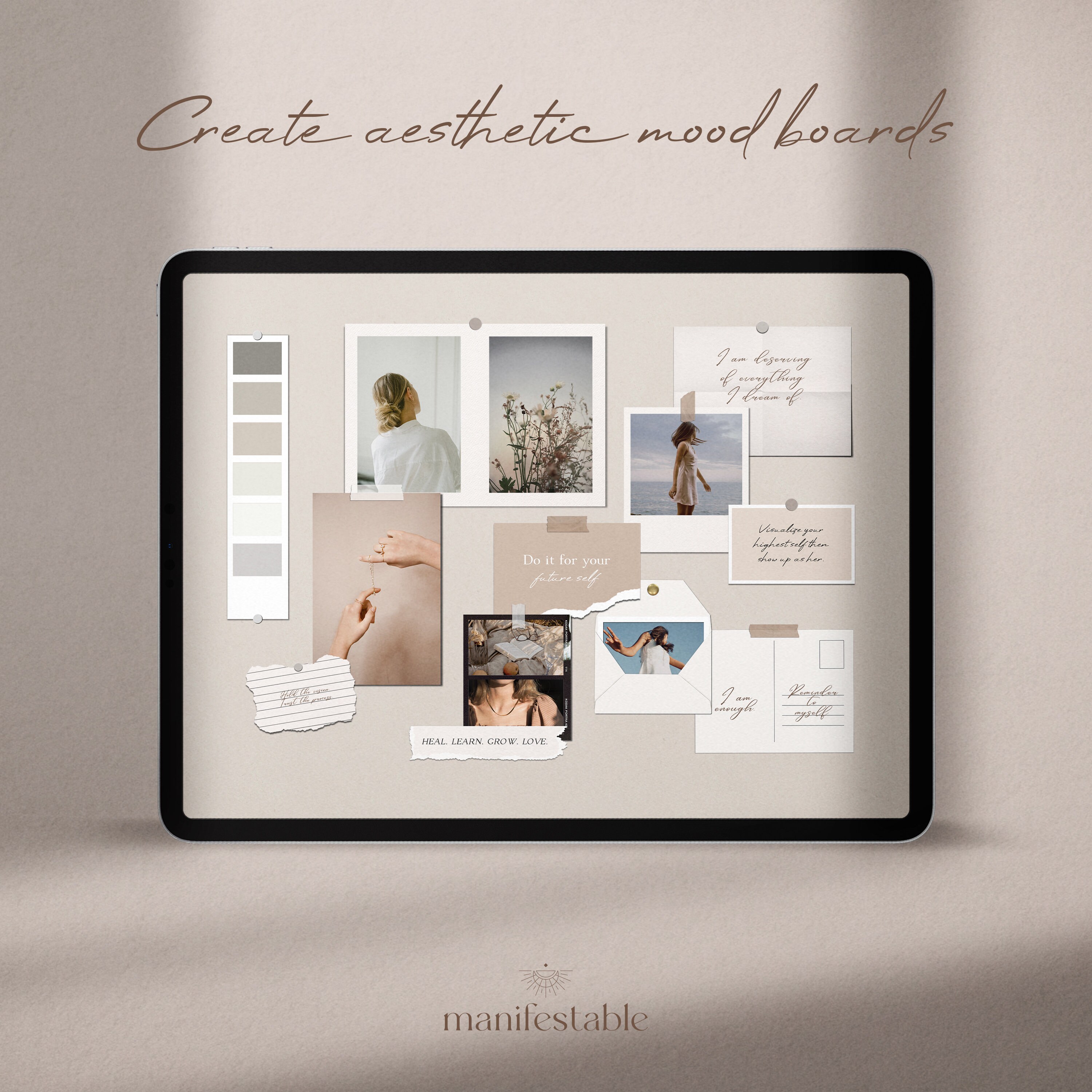 Digital Stickers | Aesthetic Mood Board Digital Stickers for Goodnotes ...