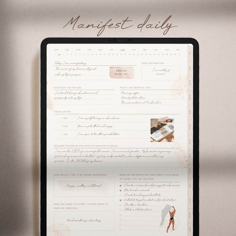 Manifestation Journal, Law of Attraction, Manifest, Digital Journal, Positive Affirmations, Manifest Journal, Manifesting Journal, GoodNotes Journal, Gratitude Journal, Notebook, Vision Board, Self Care, Meditation, Daily Journal, Mental Health