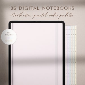 Digital Notebooks 36 Pastel Digital Journals Digital Notebook Digital Journal GoodNotes Notebook iPad Journal GoodNotes Template zdjęcie 8