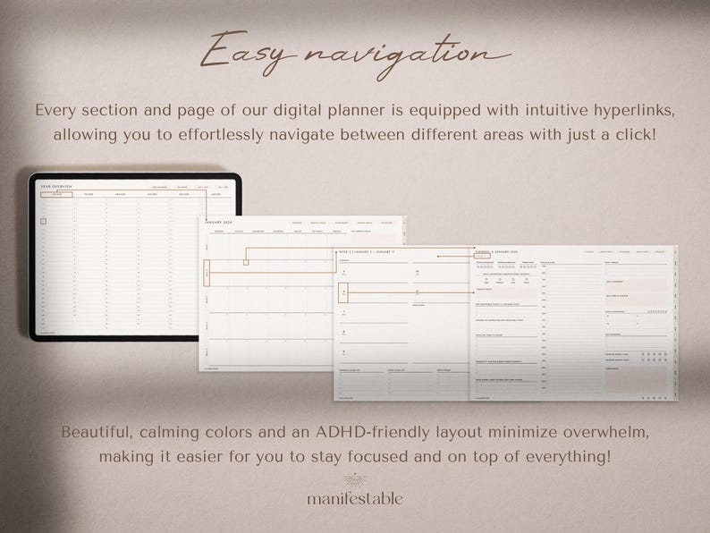2026 digital planner, weekly planner, monthly planner, daily planner, GoodNotes planner, Notability planner, iPad planner, minimalist digital planner, aesthetic planner, hyperlinked PDF planner, productivity planner, goal planner, wellness planner, landscape layout, Monday start, Sunday start, tablet planner, time-blocking planner, student planner, planner for professionals, open book design, clean modern layout, ADHD planner, digital life planner, digital agenda, all-in-one planner 2026
