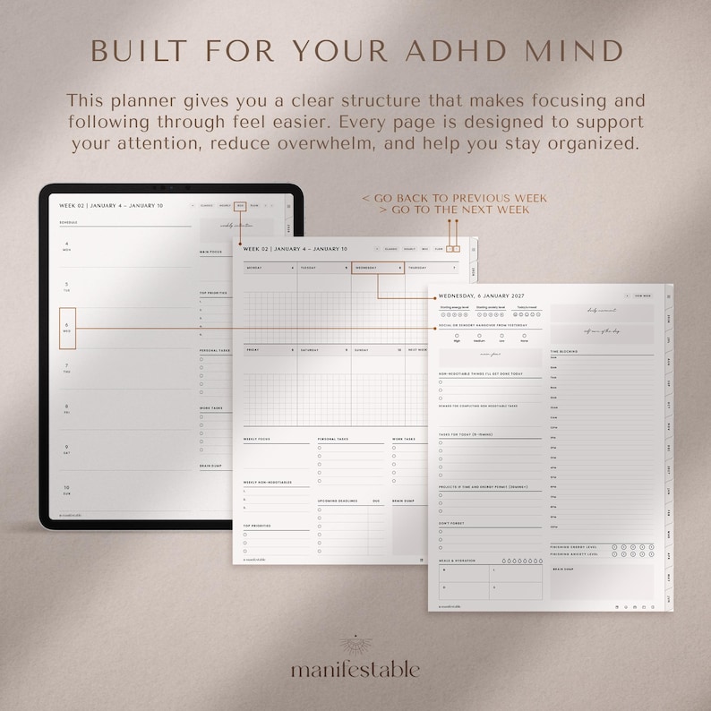 ADHD Digital Planner, 2026 2027 ADHD Planner, GoodNotes ADHD Planner, iPad ADHD Planner, Notability ADHD Planner, Daily ADHD Planner, Weekly ADHD Planner, Monthly ADHD Planner, Student ADHD Planner, Academic ADHD Planner, Productivity ADHD Planner, Neurodivergent Planner, Executive Function Planner, Focus Planner, Time Management Planner, Routine Planner, Habit Tracker Planner, Digital ADHD Journal, Digital Organizer, Notability Planner, Printable ADHD Planner, Dated ADHD Planner, 2026-2027