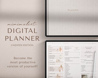 Digitale Planner | Minimalistische planner | Ongedateerde planner | Goodnotes-planner | Dagelijkse planner, weekplanner, maandplanner | iPad-planner