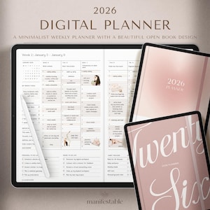 2026 Digital Planner, Weekly Planner, Monthly Planner, Goodnotes Planner, iPad Planner, 2026 Planner, Minimalist Planner, Notability Planner