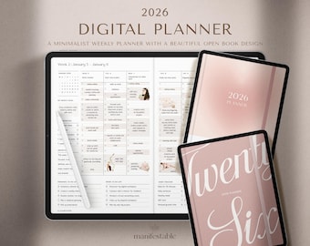 2026 Digital Planner, Weekly Planner, Monthly Planner, Goodnotes Planner, iPad Planner, 2026 Planner, Minimalist Planner, Notability Planner