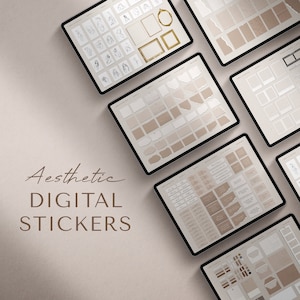 Digital Stickers | Aesthetic Mood Board Digital Stickers for GoodNotes, Notability | Digital Planner Stickers | Pre Cropped iPad Stickers