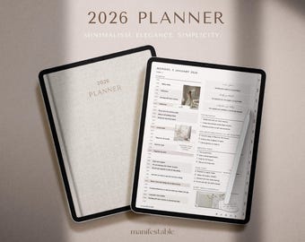2026 Digital Planner, Minimalist Planner, Goodnotes Planner, iPad Planner 2026, Daily Planner, Weekly Planner, Monthly Planner, 2026 Planner