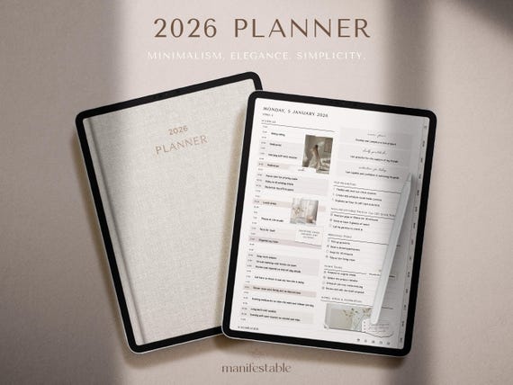 2026 Digital Planner, Minimalist Planner, Goodnotes Planner, iPad Planner 2026, Daily Planner, Weekly Planner, Monthly Planner, 2026 Planner