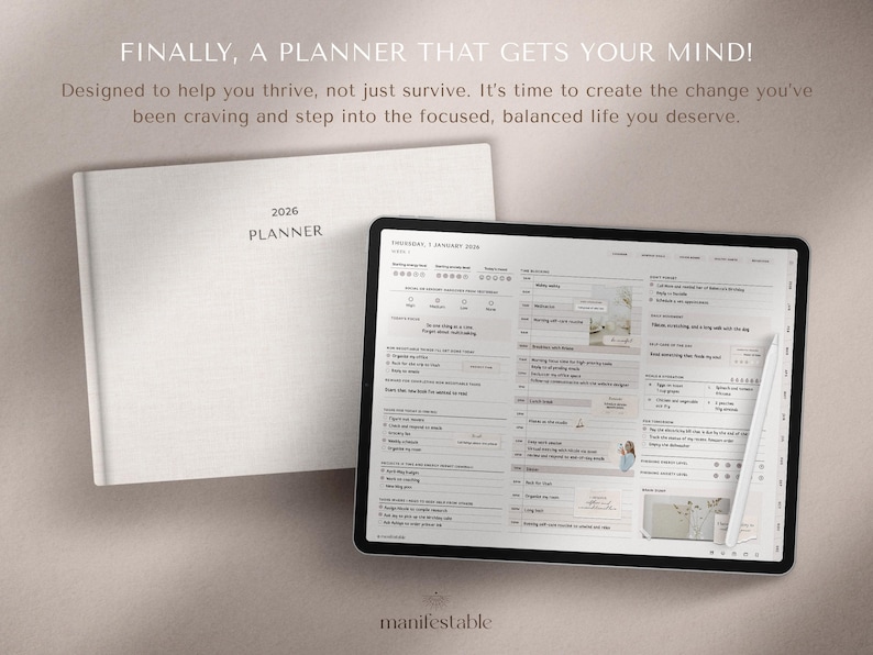 2026 digital planner, weekly planner, monthly planner, daily planner, GoodNotes planner, Notability planner, iPad planner, minimalist digital planner, aesthetic planner, hyperlinked PDF planner, productivity planner, goal planner, wellness planner, landscape layout, Monday start, Sunday start, tablet planner, time-blocking planner, student planner, planner for professionals, open book design, clean modern layout, ADHD planner, digital life planner, digital agenda, all-in-one planner 2026