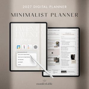 2027 Digital Planner for Goodnotes, iPad | Minimalist Daily, Weekly and Monthly Life Planner for Productivity