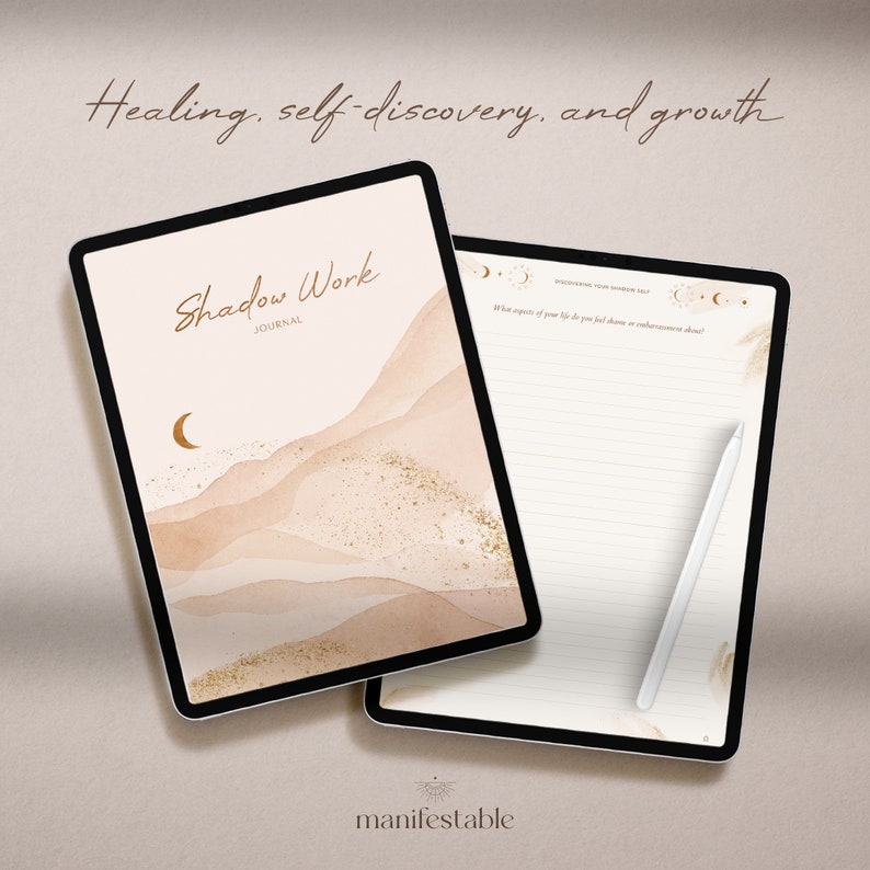 Shadow Work Journal, Digital Journal, Journal Prompts, Therapy Journal, Healing Journal, Anxiety Journal, Book of Shadows, Mindfulness Journal, Shadow Work Prompts, Mental Health, GoodNotes Journal, Grimoire Journal, Manifestation Inner Child Healing