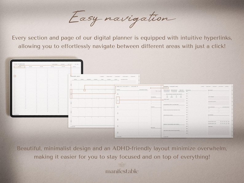2026 digital planner, weekly planner, monthly planner, daily planner, GoodNotes planner, Notability planner, iPad planner, minimalist digital planner, aesthetic planner, hyperlinked PDF planner, productivity planner, goal planner, wellness planner, landscape layout, Monday start, Sunday start, tablet planner, time-blocking planner, student planner, planner for professionals, open book design, clean modern layout, ADHD planner, digital life planner, digital agenda, all-in-one planner 2026