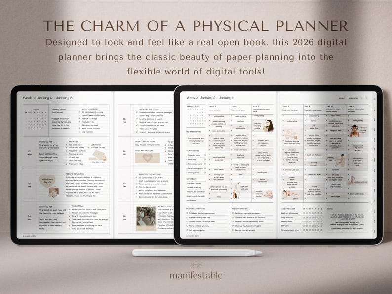 2026 digital planner, weekly planner, monthly planner, daily planner, GoodNotes planner, Notability planner, iPad planner, minimalist digital planner, aesthetic planner, hyperlinked PDF planner, productivity planner, goal planner, wellness planner, landscape layout, Monday start, Sunday start, tablet planner, time-blocking planner, student planner, planner for professionals, open book design, clean modern layout, ADHD planner, digital life planner, digital agenda, all-in-one planner 2026