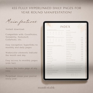 Manifestation Journal, Law of Attraction, Manifest, Digital Journal, Positive Affirmations, Manifest Journal, Manifesting Journal, GoodNotes Journal, Gratitude Journal, Notebook, Vision Board, Self Care, Meditation, Daily Journal, Mental Health