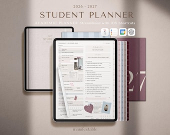 Student Planner, Academic Planner, 2026 2027 Planner, Assignment Tracker, Study Planner, College Planner, Goodnotes Planner, iPad Planner
