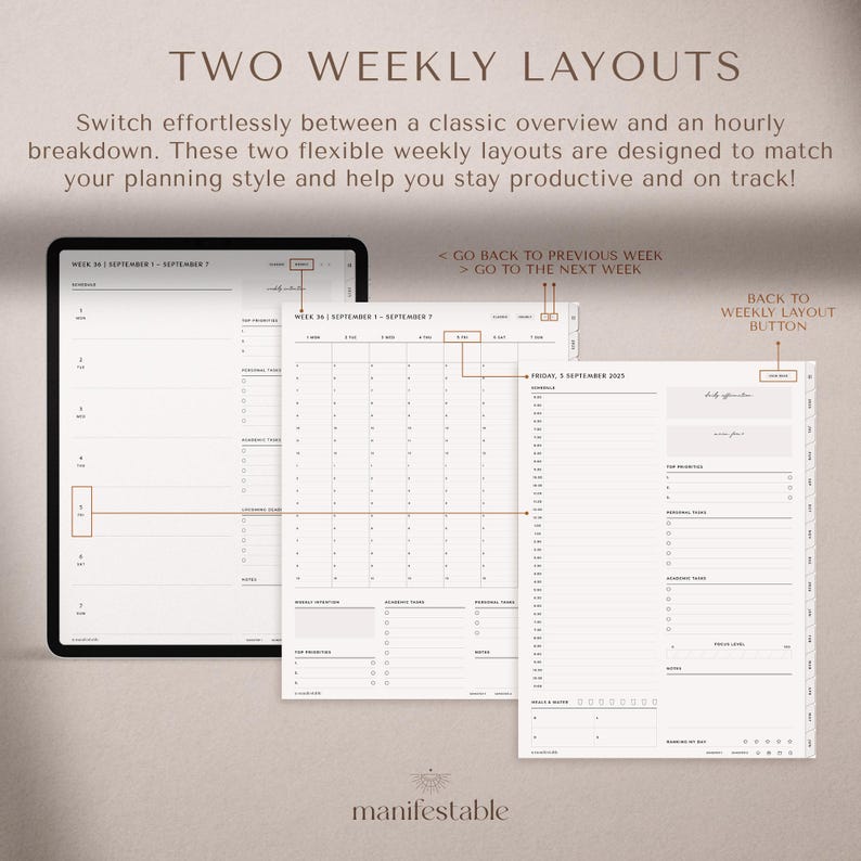 Student Planner, Academic Planner 2025-2026 Digital Planner, Study ...