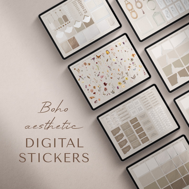 Floral Stickers, Digital Stickers, GoodNotes Stickers, Planner Stickers, iPad Stickers, PNG Stickers, Pre-cropped Stickers, Journal Stickers, Sticker Book, Aesthetic Stickers, Cute Stickers, Functional Stickers, Everyday Stickers, Notability Stickers