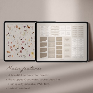 Floral Stickers, Digital Stickers, GoodNotes Stickers, Planner Stickers, iPad Stickers, PNG Stickers, Pre-cropped Stickers, Journal Stickers, Sticker Book, Aesthetic Stickers, Cute Stickers, Functional Stickers, Everyday Stickers, Notability Stickers