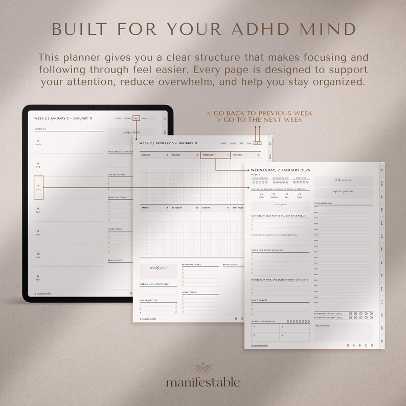 ADHD Digital Planner, 2026 ADHD Planner, GoodNotes ADHD Planner, iPad ADHD Planner, Notability ADHD Planner, Daily ADHD Planner, Weekly ADHD Planner, Monthly ADHD Planner, Student ADHD Planner, Academic ADHD Planner, Productivity ADHD Planner, Neurodivergent Planner, Executive Function Planner, Focus Planner, Time Management Planner, Routine Planner, Habit Tracker Planner, Digital ADHD Journal, Digital Organizer, Notability Planner, Printable ADHD Planner, Dated ADHD Planner