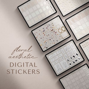 Floral ästhetische DIGITALE STICKER | GoodNotes Aufkleber | Blumen | Planer Aufkleber | Ästhetische Aufkleber | Digitale Planer Aufkleber | iPad