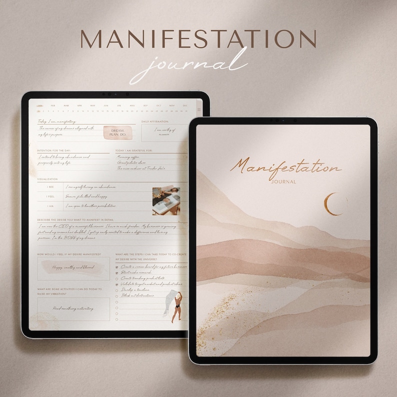 Manifestation Journal, Law of Attraction, Manifest, Digital Journal, Positive Affirmations, Manifest Journal, Manifesting Journal, GoodNotes Journal, Gratitude Journal, Notebook, Vision Board, Self Care, Meditation, Daily Journal, Mental Health