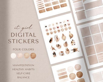 Digital Stickers | Planner Stickers | Aesthetic IT GIRL Stickers | GoodNotes Stickers | iPad Stickers | Digital Planning | Precropped