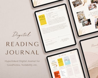 Digital Reading Journal | Reading Planner | Reading Journal for GoodNotes |  Book Tracker | Reading Log | Book Review Journal | Book Planner