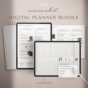2027 Digital Planner Bundle, 2027 Digital Planner for Goodnotes & iPad, Daily, Weekly, Monthly, Productivity, Business Budget, Self Care
