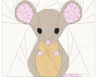 Mouse Foundation Paper Piecing Quilt Pattern | PDF | Mouse Quilt Block Pattern | Mouse FPP Pattern