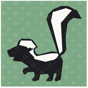 Happy Skunk FPP Pattern | Foundation Paper Piecing Pattern | Quilt Block | Animal FPP