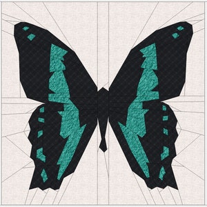 Swallowtail Butterfly Foundation Paper Piecing Quilt Pattern | PDF | Green Banded Swallowtail Butterfly Pattern | Butterfly FPP Pattern