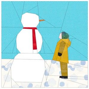 Child and Snowman Foundation Paper Piecing Quilt Pattern | PDF | child and Snowman Quilt Block Pattern | child and Snowman FPP Pattern