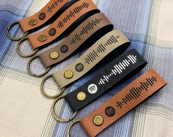 Spotify Code Leather Keyring, Playlist Keychain, Personalised Spotify, Spotify Keyring, Spotify Song, Spotify Song Keyring, Leather Keyring